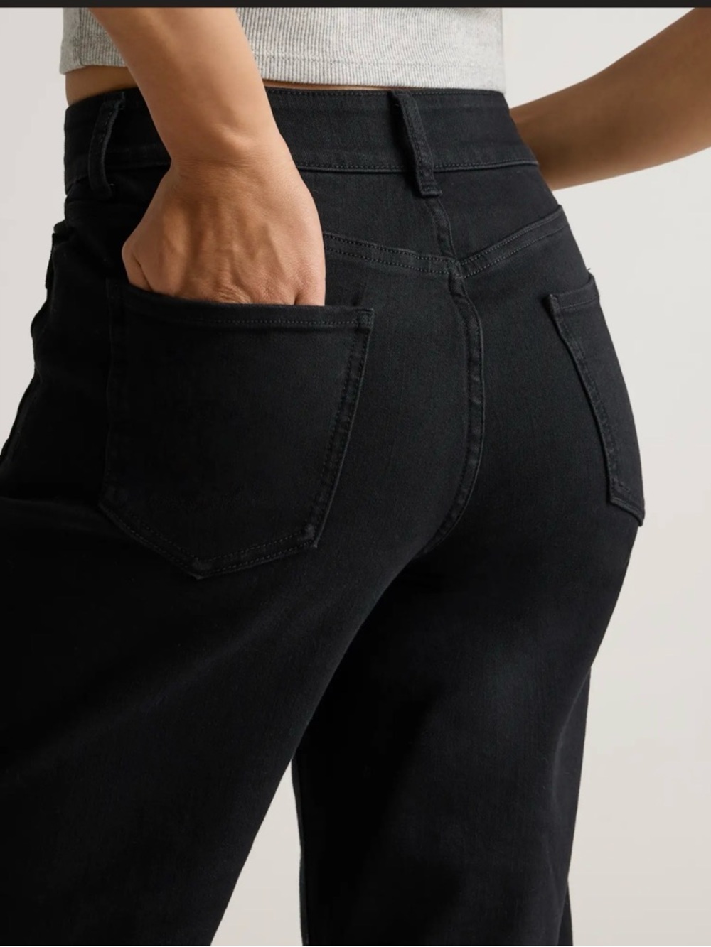 Quince Bella stretch patch pocket wide leg jeans - Picture 2 of 6